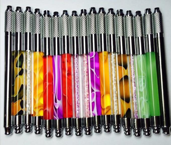 माइक्रोब्लैडिंग पेन टैटू मशीन गुलाबी / बैंगनी / सफेद 110 मिमी स्थायी टैटू पेन 3