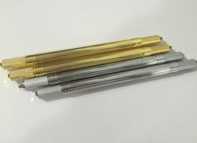डबल हेड और मैनुअल टैटू पेन के साथ एल्यूमिनियम माइक्रोब्लैड आइब्रो पेन 0