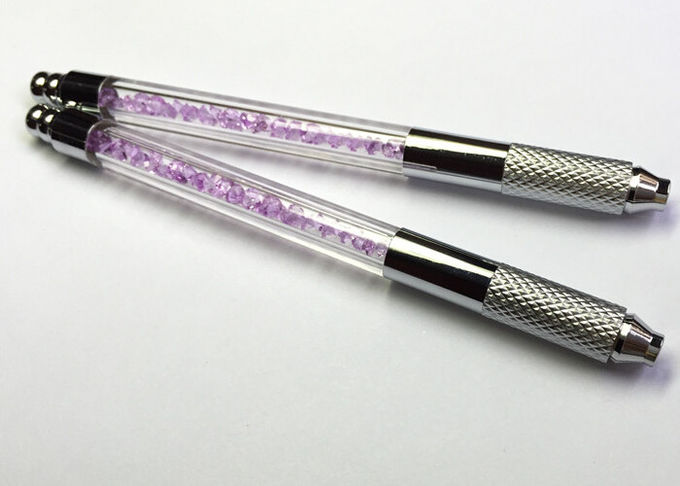 बैंगनी क्रिस्टल मैनुअल टैटू पेन, डिस्पोजल ब्लेड स्थायी मेकअप टैटू मैनुअल पेन Make 0