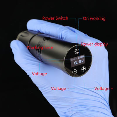 स्टेनलेस स्टील 1800mAh NARW वायरलेस टैटू मशीन 1-OLED डिस्प्ले टच स्क्रीन बैटरी रोटरी टैटू गन पावर RCA के साथ टैटू पेन आपूर्तिकर्ता