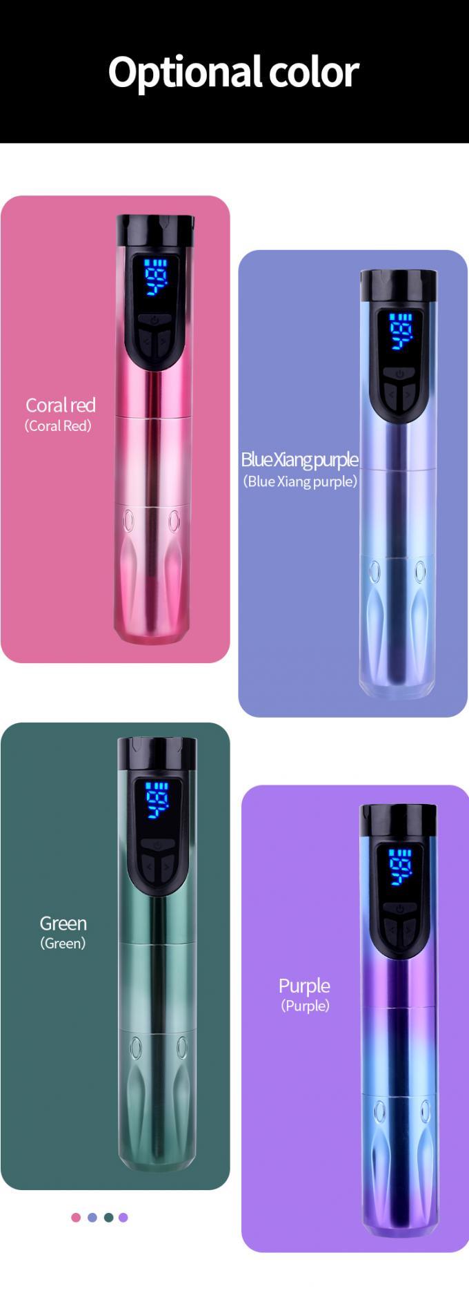 14500mAh रिजर्व बैटरी पावर एलसीडी डिस्प्ले और विनिमेय बैटरी के साथ वायरलेस टैटू मशीन विमान एल्यूमीनियम डिजाइन 5