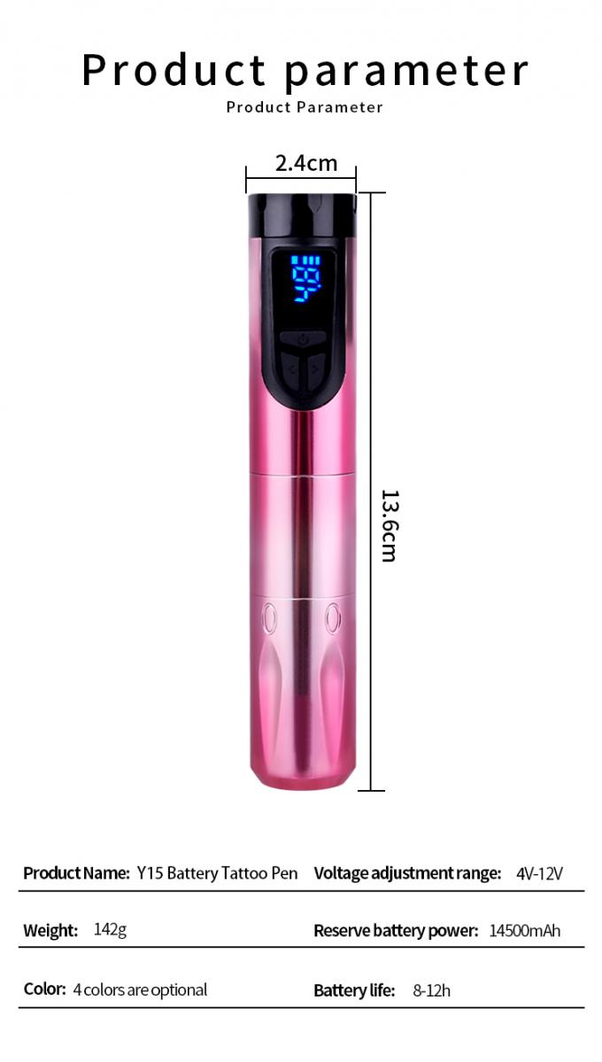 14500mAh रिजर्व बैटरी पावर एलसीडी डिस्प्ले और विनिमेय बैटरी के साथ वायरलेस टैटू मशीन विमान एल्यूमीनियम डिजाइन 6
