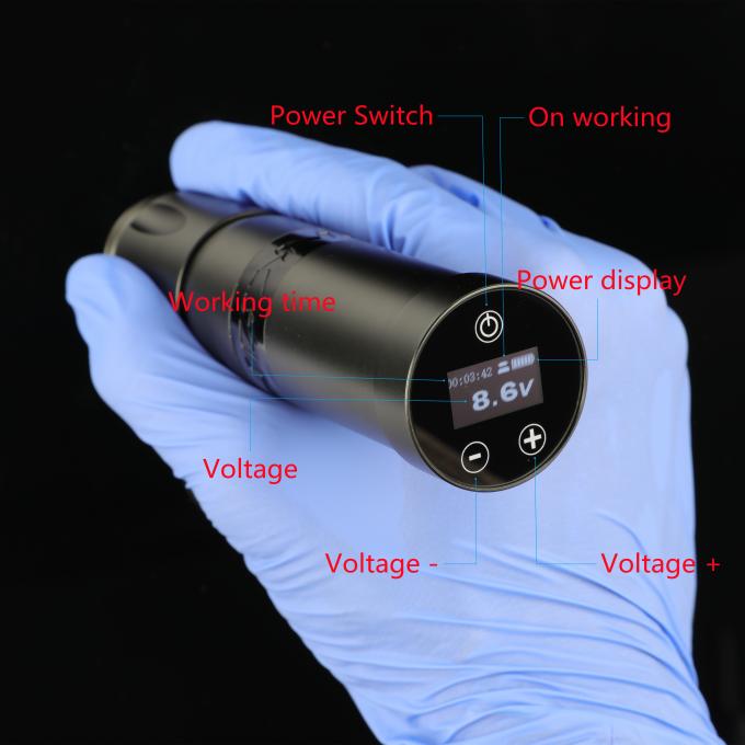 स्टेनलेस स्टील 1800mAh NARW वायरलेस टैटू मशीन 1-OLED डिस्प्ले टच स्क्रीन बैटरी रोटरी टैटू गन पावर RCA के साथ टैटू पेन 2