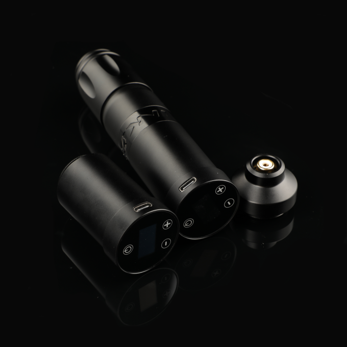 स्टेनलेस स्टील 1800mAh NARW वायरलेस टैटू मशीन 1-OLED डिस्प्ले टच स्क्रीन बैटरी रोटरी टैटू गन पावर RCA के साथ टैटू पेन 5