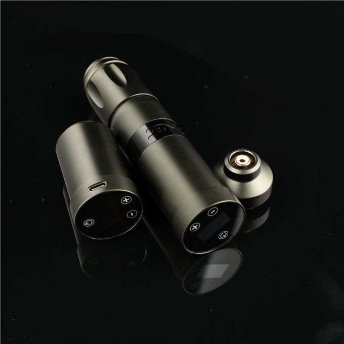 स्टेनलेस स्टील 1800mAh NARW वायरलेस टैटू मशीन 1-OLED डिस्प्ले टच स्क्रीन बैटरी रोटरी टैटू गन पावर RCA के साथ टैटू पेन 7