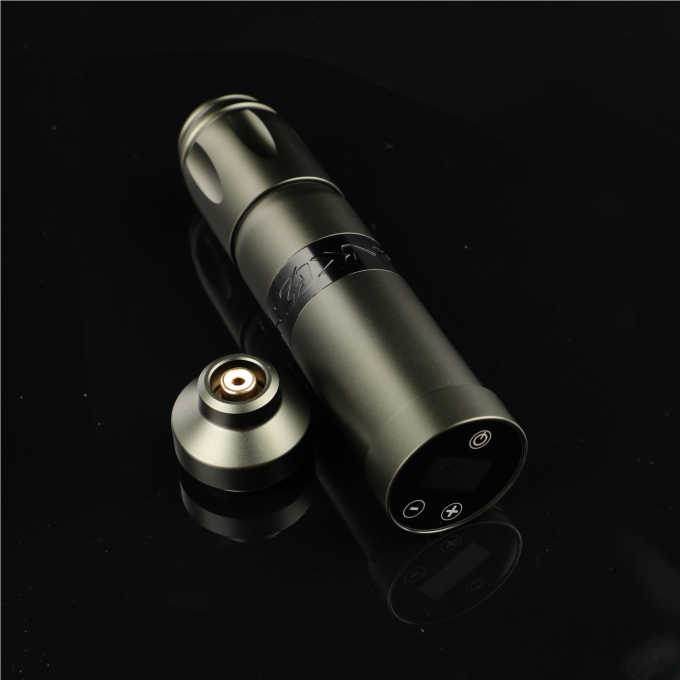 स्टेनलेस स्टील 1800mAh NARW वायरलेस टैटू मशीन 1-OLED डिस्प्ले टच स्क्रीन बैटरी रोटरी टैटू गन पावर RCA के साथ टैटू पेन 8