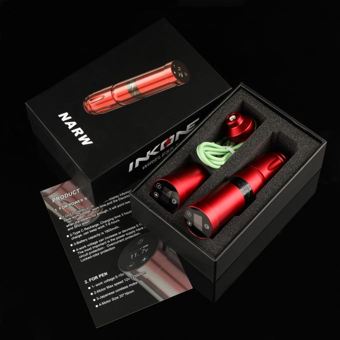 INKONE NARW ब्रांड डिजिटल एलसीडी टच स्क्रीन डिस्प्ले 1800mAh बैटरी टैटू पेन माइक्रोपिग्मेंटेशन मशीन वायरलेस टैटू मशीन 16