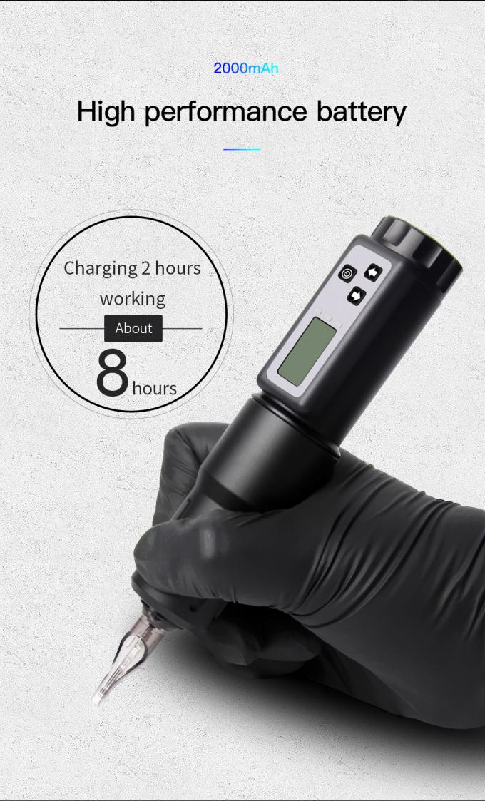 Electric LCD Display 2000mAh Battery Tattoo Gun RCA Wireless Rotary Tattoo Machine Pen Kit  for Tattoo Artist 10